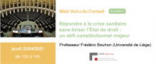 Web'Actu du Conseil - Jeudi 22/04 de 13h à 14h
