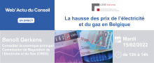 Web'Actu "La hausse des prix de l'électricité et du gaz en Belgique"