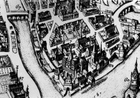 Détail du plan de Liège par M.MERIAN (1647)